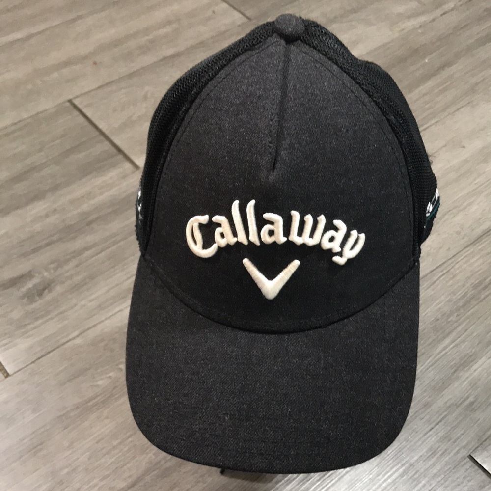 Callaway Golf Black Embroidered Adjustable Snap Back Trucker Style‎ Cap
